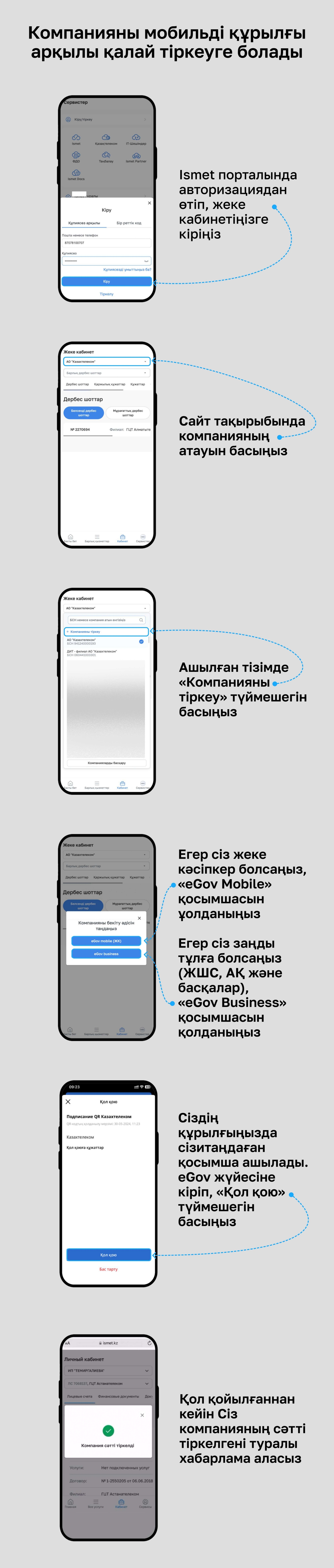 Компанины мобильді құрылғы арқылы қалай тіркеуге болады
